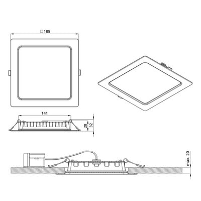   PROMLED  Q 20 M IP20 CRI80 3000  (,    )